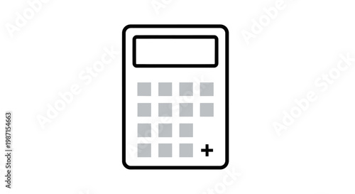 Minimalist Calculator Icon Depicting Computation, Finance, and Numerical Data Analysis