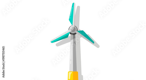 Illustration of a modern wind turbine generating clean and sustainable renewable energy solutions