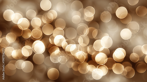 黄金色に輝く円形ボケの抽象背景 ラグジュアリーな光