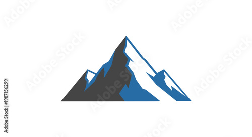 Abstract mountain graphic with blue and grey color scheme for diverse design needs