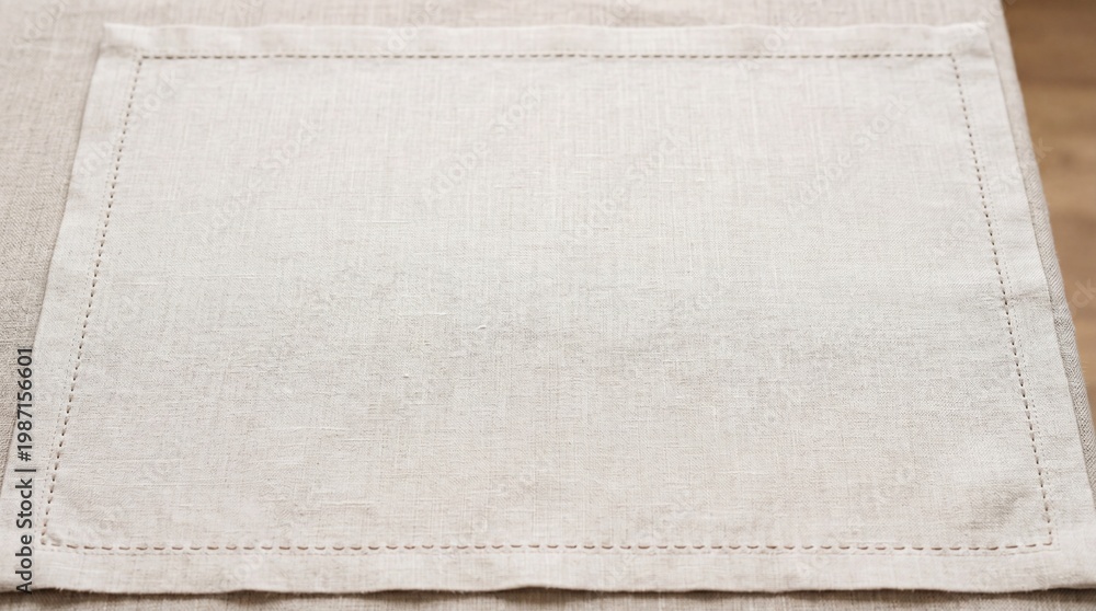 Obraz premium Linen placemat showing natural minimalist textile fabric texture