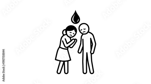 Sad Couple Coping With Emotional Distress