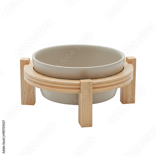 Elegant wooden stool with a round cushioned seat for modern interior decor isolated on transparent background