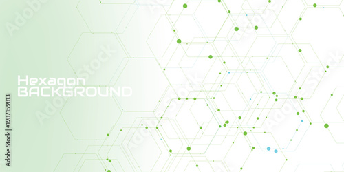 Abstract mesh with hexagon cyberpunk neon highlights and depth