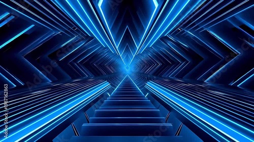 Digital blue perspective light geometric abstract background