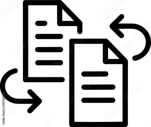 Document icon showing syncing or refreshing data between two files