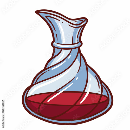 A creative and stylish illustration of a potion bottle with a swirling form and vibrant colors, perfect for representing magical themes and intriguing narratives.