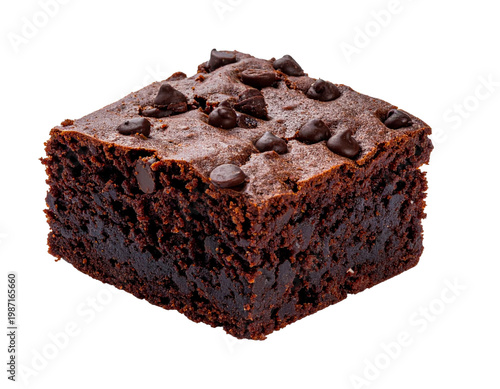 Canvastavla Fudge brownie delicious chocolate dessert square isolated PNG on transparent bac