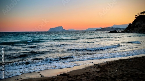 Obraz na płótnie Moraira, Alicante, vista del peñon de Ifach desde la playa