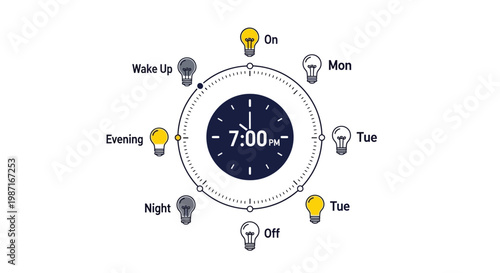A smart home automation clock with a schedule for lighting control