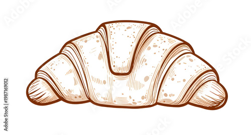 Quadro su tela croissant, pastry, bread, french, bakery, baked, food, breakfast, flaky, butter,