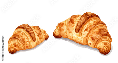 croissant, pastry, bread, french, bakery, baked, food, breakfast, flaky, butter, golden, fresh, snack, meal, tasty, isolated, clean