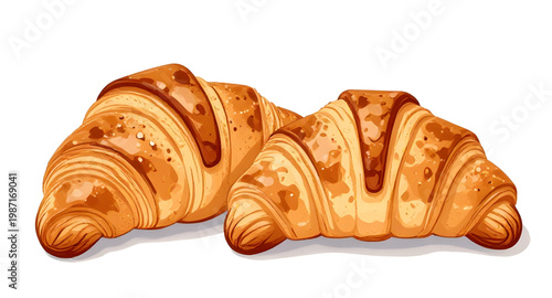 croissant, pastry, bread, french, bakery, baked, food, breakfast, flaky, butter, golden, fresh, snack, meal, tasty, isolated, simple