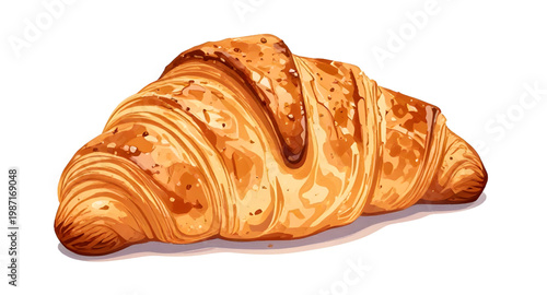 croissant, pastry, bread, french, bakery, baked, food, breakfast, flaky, butter, golden, fresh, snack, meal, tasty, isolated, simple