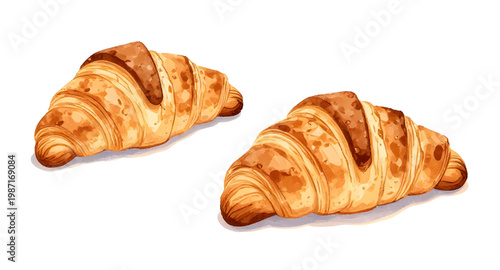 croissant, pastry, bread, french, bakery, baked, food, breakfast, flaky, butter, golden, fresh, snack, meal, tasty, isolated, white