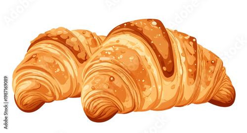 croissant, pastry, bread, french, bakery, baked, food, breakfast, flaky, butter, golden, fresh, snack, meal, tasty, isolated, white