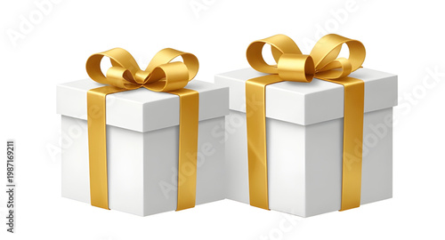 gift, box, present, white, gold, ribbon, bow, luxury, elegant, package, celebration, festive, decoration, wrapping, surprise, design, collection