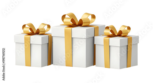gift, box, present, white, gold, ribbon, bow, luxury, elegant, package, celebration, festive, decoration, wrapping, surprise, design, collection