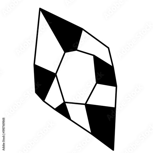 Diamond Gemstone Icon - Brilliant Cut Luxury Jewel Vector