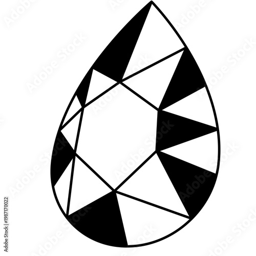 Diamond Gemstone Icon - Brilliant Cut Luxury Jewel Vector