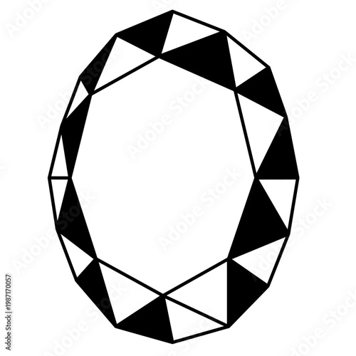 Diamond Gemstone Icon - Brilliant Cut Luxury Jewel Vector