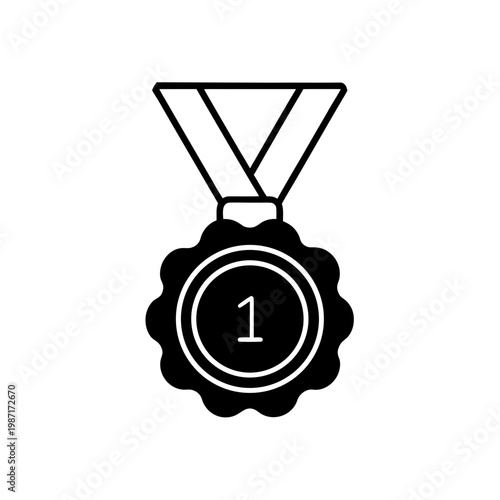 First place medal with a number one symbol in the center