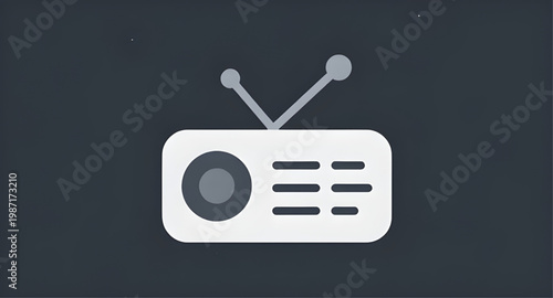 radio icon, radio receiver, audio device, signal receiver, antenna radio, broadcast icon, sound device, communication icon, vintage radio, media device, minimalist icon, tech symbol, radio design, sim