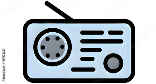 radio, receiver, icon, minimalist, device, audio, signal, antenna, broadcast, media, sound, communication, technology, vintage, design, symbol, simple