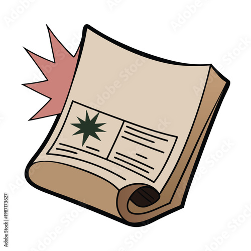 An aged newspaper rests with faded, unreadable text, its yellowed pages worn by time. Blurred ink forms a mystery, preserving echoes of forgotten stories and lost history.
