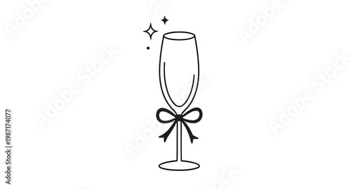 champagne flute, celebration glass, wedding toast, party drink, festive ribbon, bow decoration, elegant glass, luxury drink, sparkling wine, toast glass, wedding symbol, party icon, celebration design