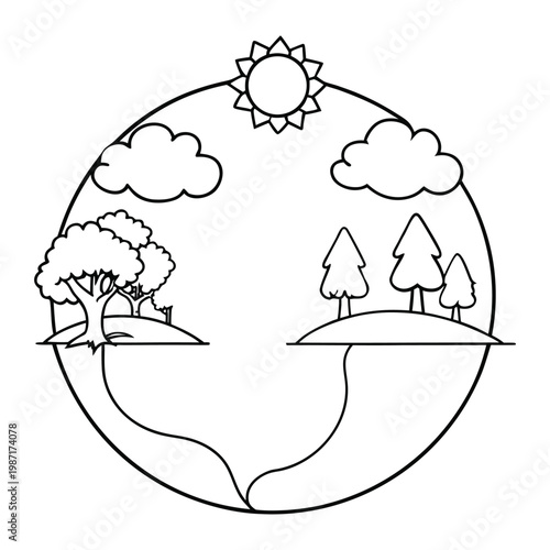 Water cycle shows moving Earth: evaporation, condensation into clouds, precipitation as rain, and collection in rivers, lakes, and soil, sustaining life.
