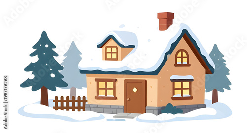 winter scene, snowy house, cozy cabin, snow landscape, winter home, snow shed, cold weather, holiday scene, winter village, frosty house, snowy cabin, outdoor winter, seasonal illustration, christmas 