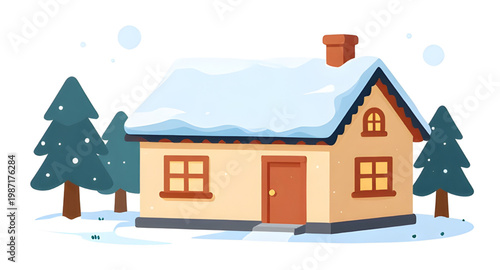 winter, snow, house, shed, cozy, cold, landscape, home, season, snowfall, frost, village, cabin, outdoor, holiday, design, simple