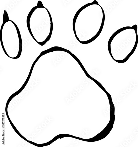 Hand Drawn Paw Print