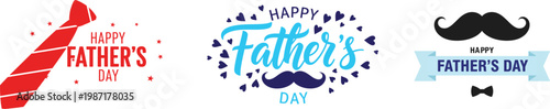 Happy fathers day festive typography designs for celebrating dad
