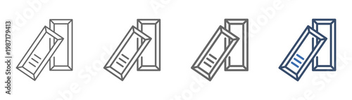 
outline icon set gold ingot with gold bar design