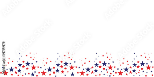 Red and blue stars on for festive decoration or celebration