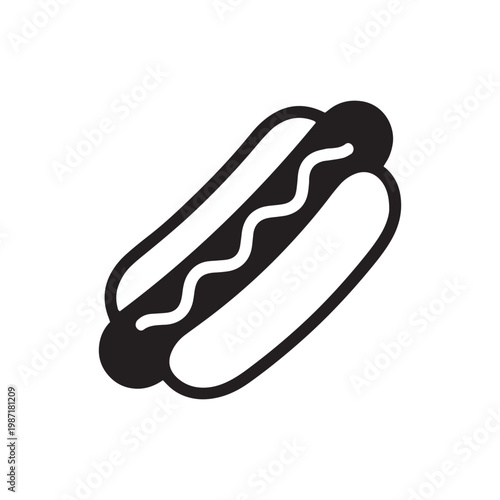 Classic American Hotdog with Mustard Icon Isolated on Transparent Background