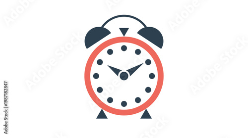 Red and black alarm clock face.