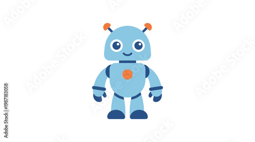 Cute Robot Toy Character Design.