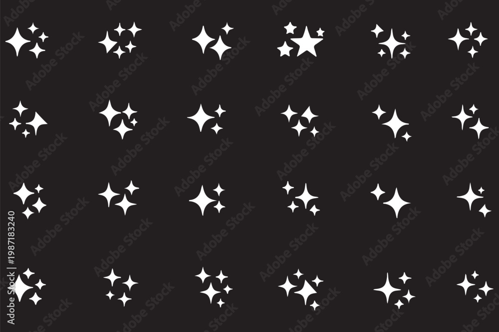 Fototapeta premium Sparkle shine star icons collection. Set of black stars icon. Stars sparkle icons for decoration design