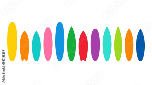 Colorful oval shapes in row.
