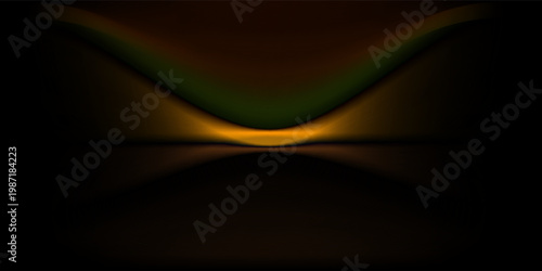 Abstract gradient podium background. black, gold, brown, 3D studio background. Clean scene for product presentation mockup template. eps 10