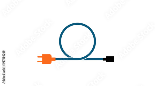 Electric cable with orange and black plugs.