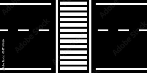 Crosswalk. Pedestrian Crossing Road. Zebra Crossing. Vector Illustration.