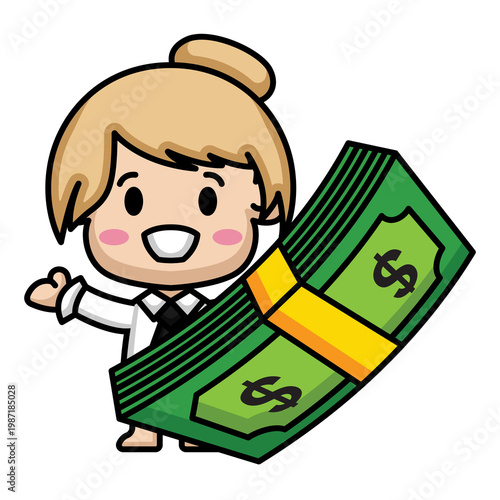 Illustration of cute mascot of business character.