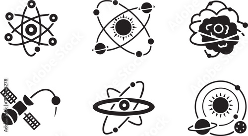 Science and Astronomy Vector Icon Set with Space Exploration Icons