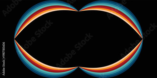 Abstract colorful 70s background vector. Vintage retro style wallpaper with lines, rainbow wavy stripes. 1970 color illustration design suitable for poster, banner, decorative, wall art.