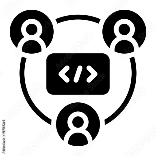 collaboration glyph icon