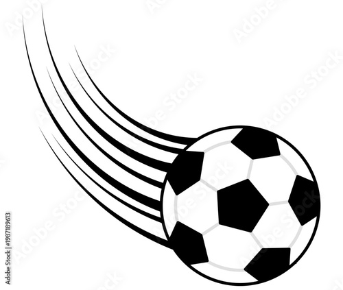 スピード感のあるサッカーボールのイラスト